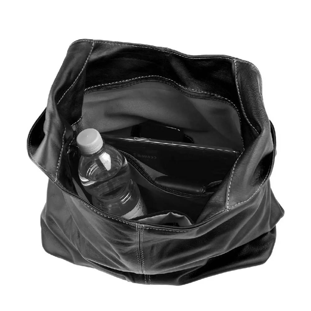 OBC Made in Italy Damen Leder Tasche Shopper Schultertasche Umhängetasche Handtasche Beuteltasche Hobo Bag Ledertasche Nappaleder Bestseller