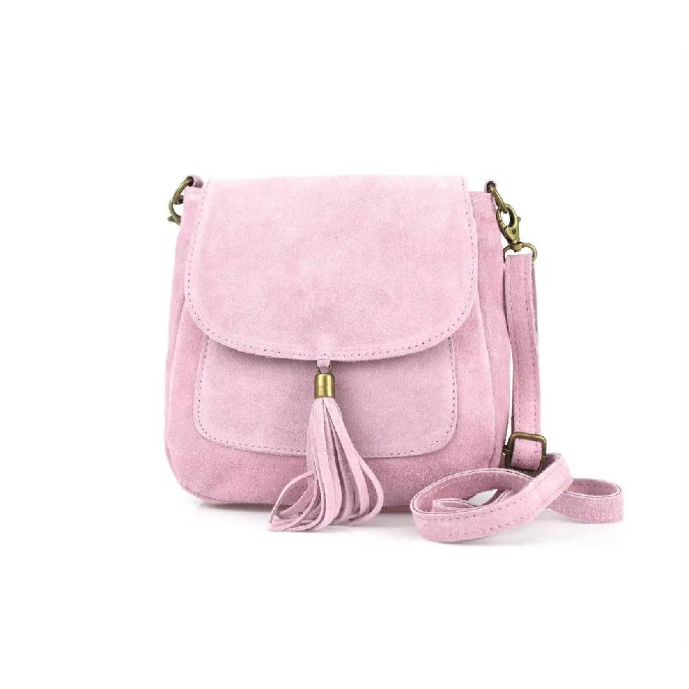 Made in Italy DAMEN LEDER TASCHE Messenger Bag Henkeltasche Wildleder Handtasche Umhängetasche Ledertasche Schultertasche Beuteltasche Fransen Cross-Over Tägliche Deals