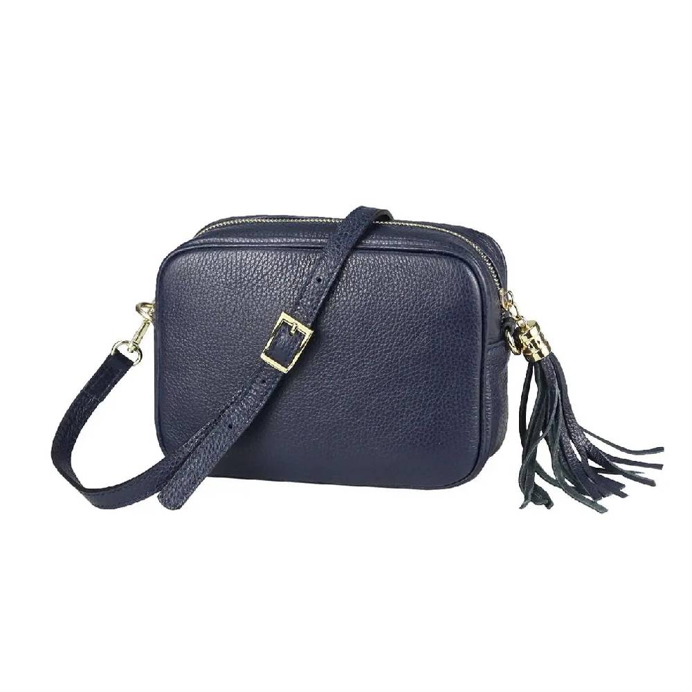 OBC Made in Italy DAMEN LEDER TASCHE Umhängetasche Schultertasche Cross-Over Crossbody Bag Glattleder Schmucktasche Fransen Ledertasche Riesige Ersparnisse