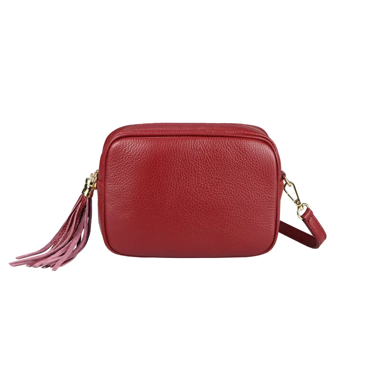 OBC Made in Italy DAMEN LEDER TASCHE Umhängetasche Schultertasche Cross-Over Crossbody Bag Glattleder Schmucktasche Fransen Ledertasche Riesige Ersparnisse