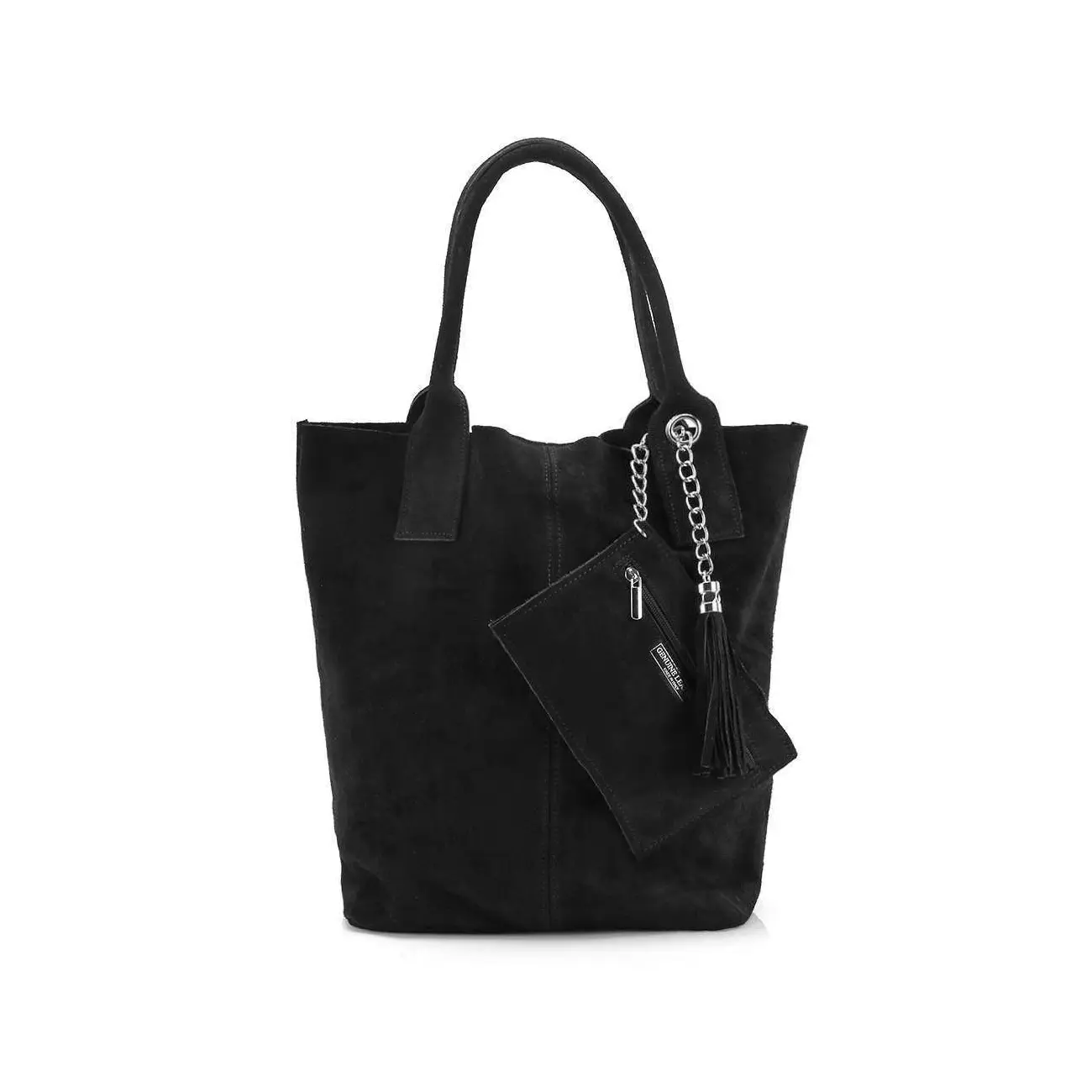 MADE IN ITALY DAMEN XXL LEDER TASCHE Wildleder Shopper Schultertasche + Schmucktasche Kostenlose Rückgabe