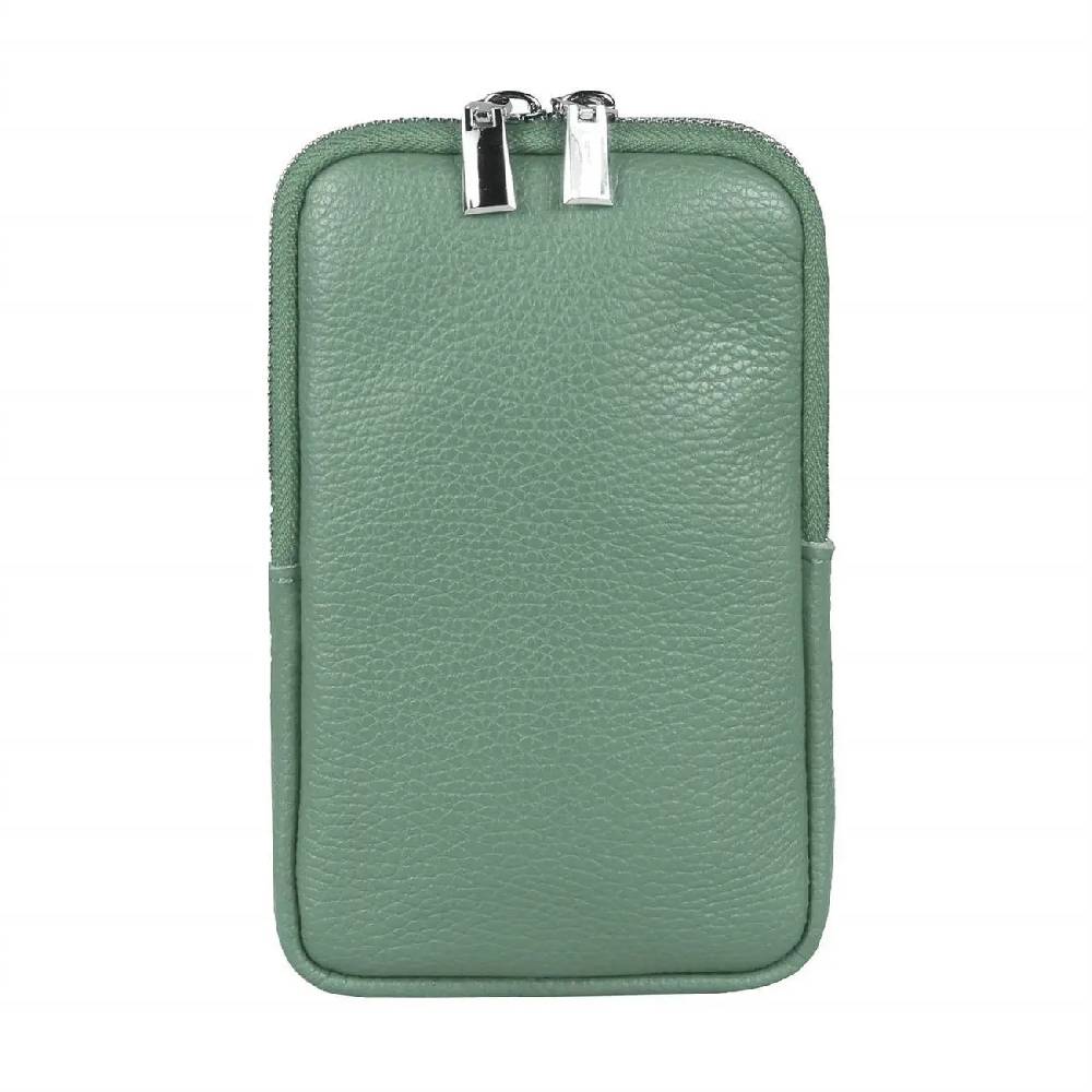 OBC Made in Italy Damen Leder Smartphone Tasche Umhängetasche Schultertasche Handytasche Minibag Geldtasche Ledertasche Crossbody Abendtasche Begrenzte Freigabe