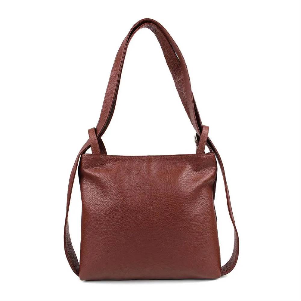 MADE IN ITALY OBC Damen Tasche Rucksack 2in1 Umhängetasche Schultertasche Daypack Rucksacktasche Handtasche Ledertasche klein Letzte 3 Tage