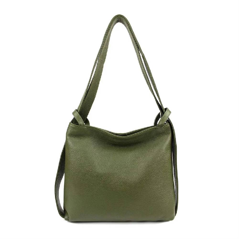 MADE IN ITALY OBC Damen Tasche Rucksack 2in1 Umhängetasche Schultertasche Daypack Rucksacktasche Handtasche Ledertasche klein Letzte 3 Tage