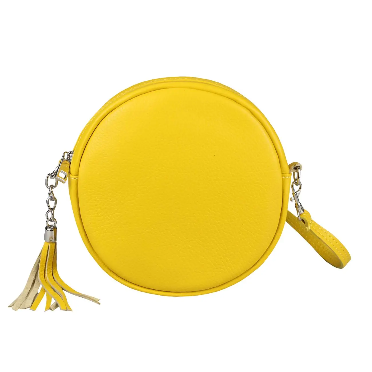 OBC Made in Italy Damen ECHT Leder Tasche Crossbody Runde Schultertasche City Bag Crossover Umhängetasche Clutch Ledertasche Damentasche Minibag Zeitbegrenzte Promotion