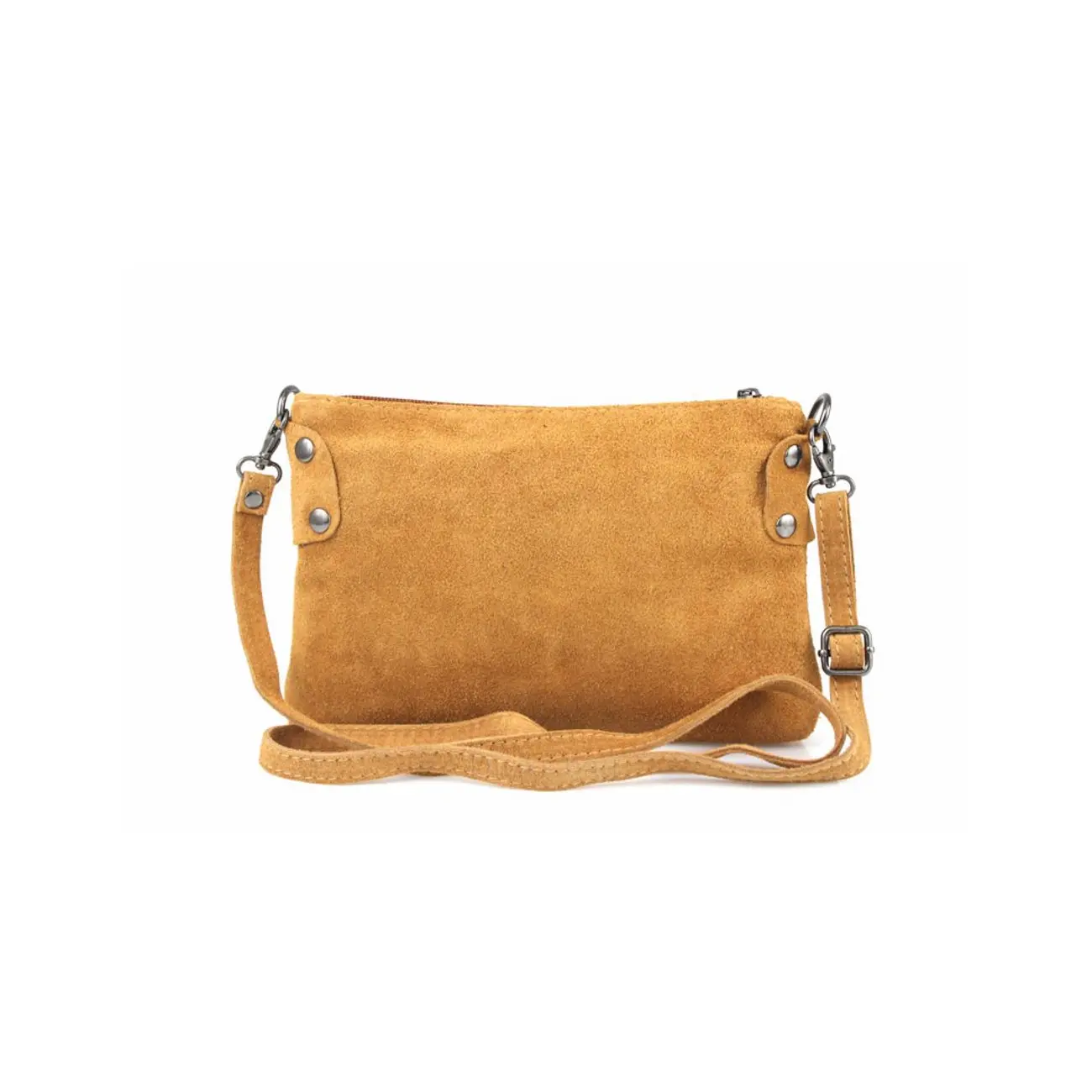 Made in Italy DAMEN LEDER Clutch TASCHE Wildleder Handtasche Umhängetasche Ledertasche Schultertasche Beuteltasche Fransen Cross-Over Bis zu 50% Rabatt