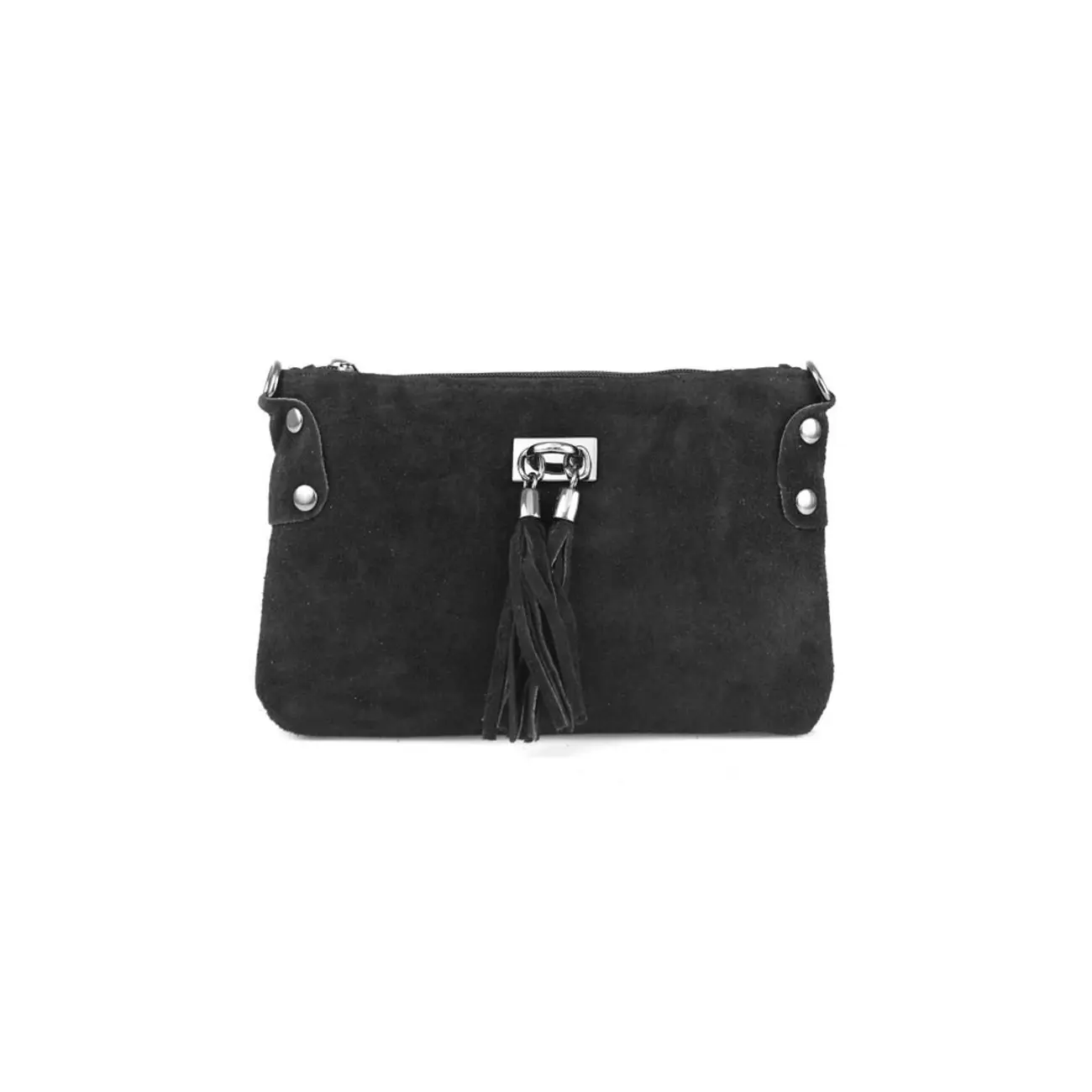 Made in Italy DAMEN LEDER Clutch TASCHE Wildleder Handtasche Umhängetasche Ledertasche Schultertasche Beuteltasche Fransen Cross-Over Bis zu 50% Rabatt