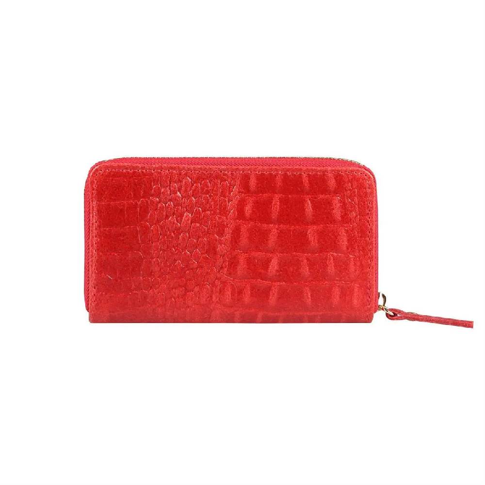 Made in Italy Damen Leder Geldbörse Kroko Wallet Portemonnaie Portafoglio Brieftasche Börse Geldbeutel Ledertasche Kreditkartenetui Bis zu 65% Rabatt