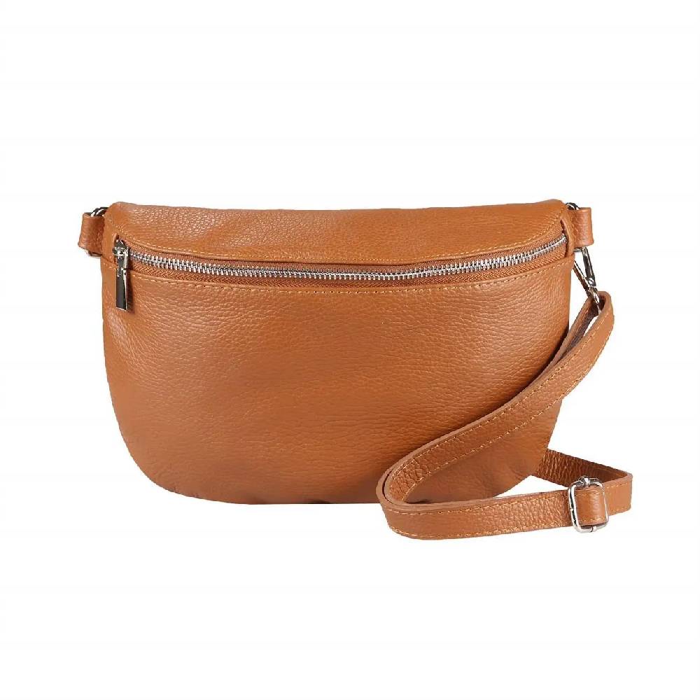 Made in Italy Damen Leder Tasche Gürteltasche Crossbody Hüfttasche Bauchtasche Umhängetasche Cross-Over Bodybag Schultertasche Handytasche Schminktasche Kosmetiktasche OBC 1054 Nur noch ein Tag übrig
