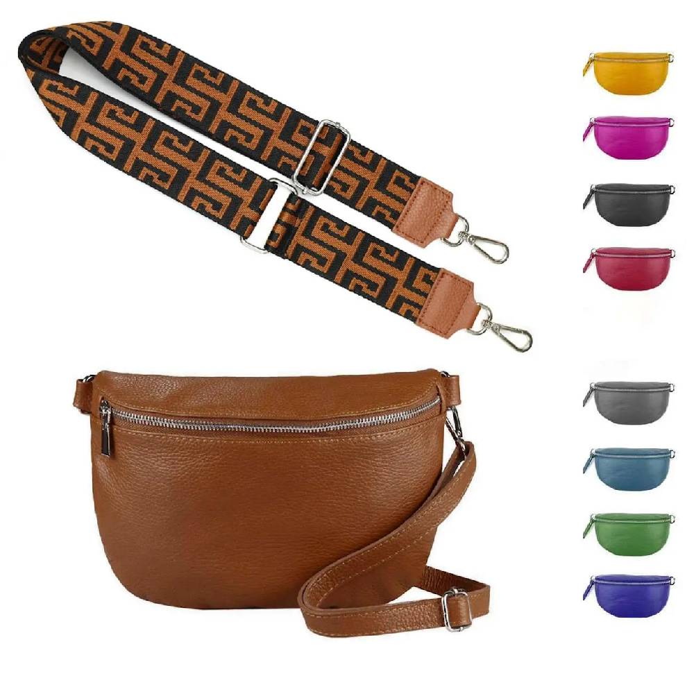 Made in Italy OBC DAMEN SET Gürteltasche + Schultergurt LEDER Crossbody Hüfttasche Bauchtasche Umhängetasche Brusttasche CrossOver Bodybag Schultertasche Handytasche Tasche Super Rabatt
