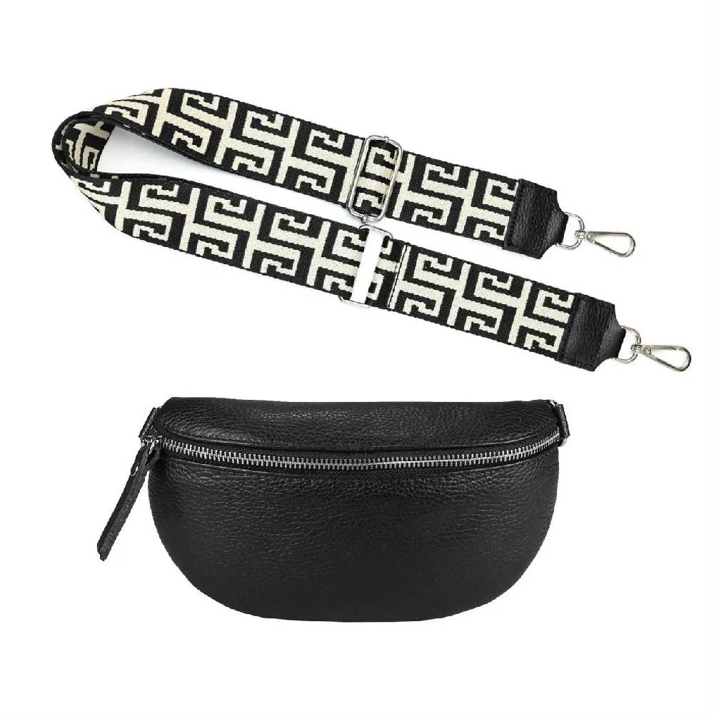 Made in Italy OBC DAMEN SET Gürteltasche + Schultergurt LEDER Crossbody Hüfttasche Bauchtasche Umhängetasche Brusttasche CrossOver Bodybag Schultertasche Handytasche Tasche Super Rabatt