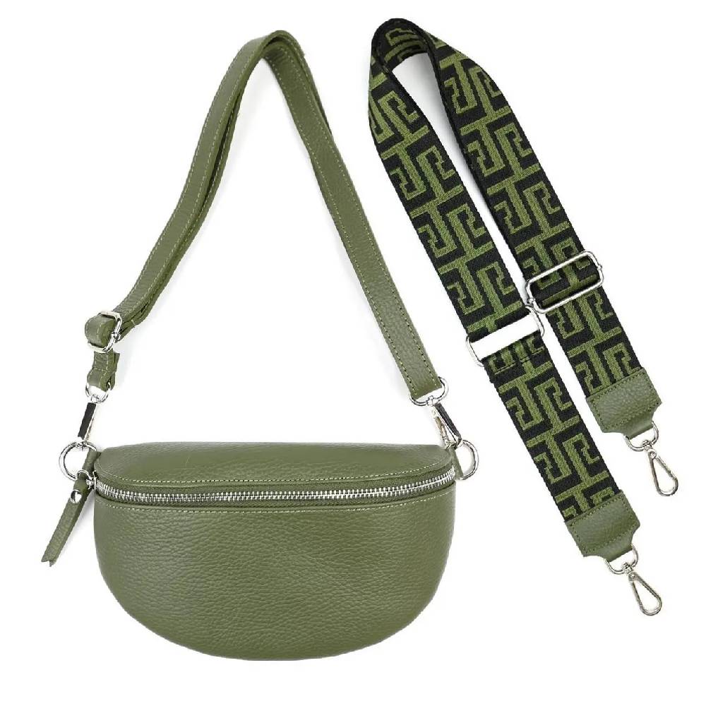 Made in Italy OBC DAMEN SET Gürteltasche + Schultergurt LEDER Crossbody Hüfttasche Bauchtasche Umhängetasche Brusttasche CrossOver Bodybag Schultertasche Handytasche Tasche Super Rabatt