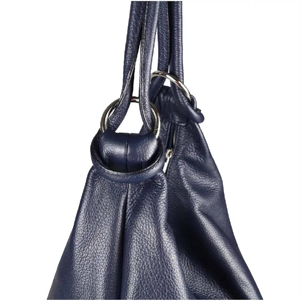 ITALY DAMEN Echt LEDER HAND-TASCHE Schultertasche Shopper Umhängetasche Beuteltasche Metallic Bag Im Verkauf