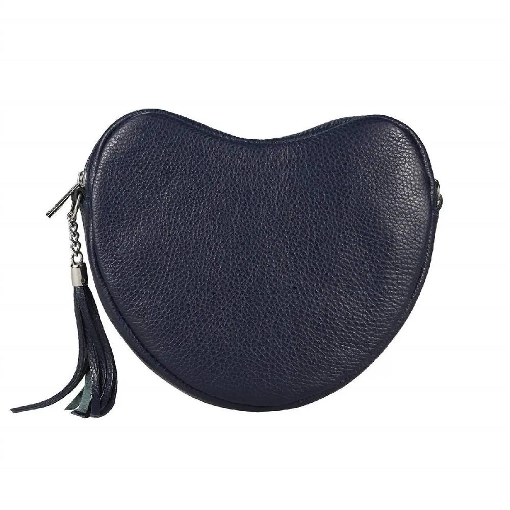 OBC Made in Italy Damen Leder Tasche Crossbody Herztasche Schultertasche Crossover Umhängetasche Clutch Ledertasche Damentasche Verkauf