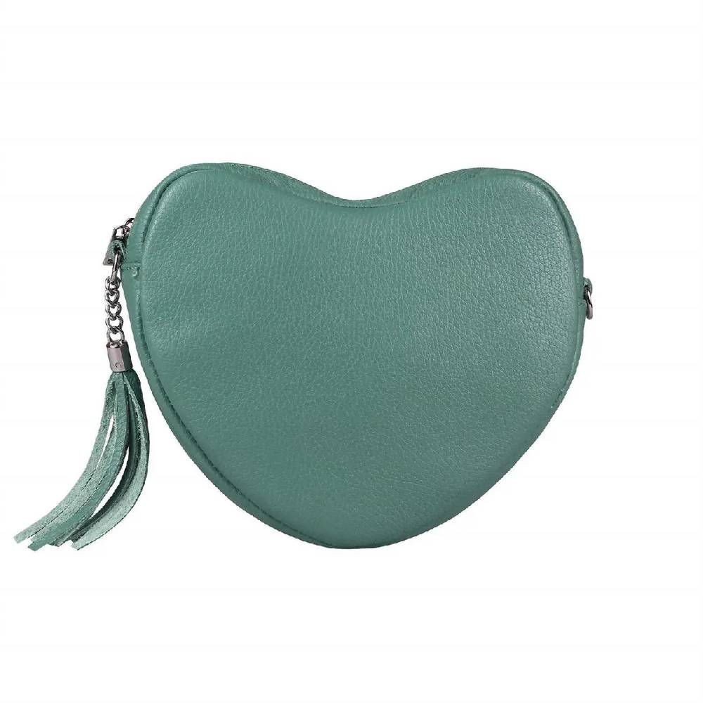 OBC Made in Italy Damen Leder Tasche Crossbody Herztasche Schultertasche Crossover Umhängetasche Clutch Ledertasche Damentasche Verkauf