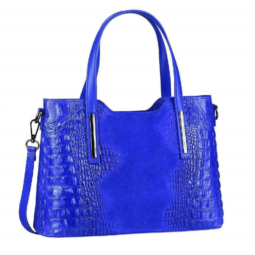 OBC MADE IN ITALY DAMEN Echt LEDER TASCHE KROKO-Prägung Business Shopper Wildleder Schultertasche Handtasche Ledertasche Umhängetasche Schlussverkauf