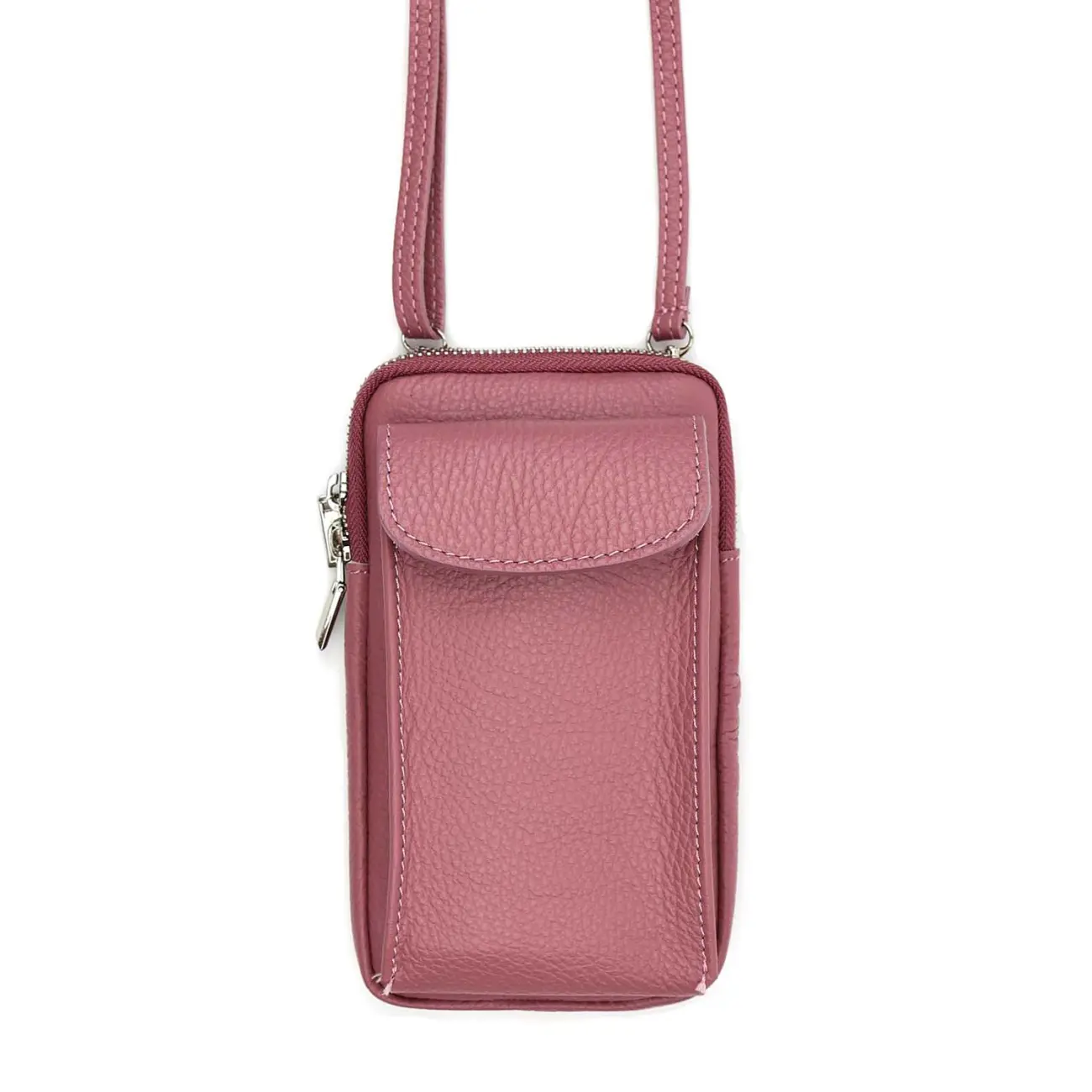 OBC Made in Italy Damen Leder Tasche Handytasche Umhängetasche Geldbörse Schultertasche Brieftasche Smartphone Geldtasche Ledertasche Crossbody Abendtasche Handy bis 6,5 Zoll Fabrikverkauf