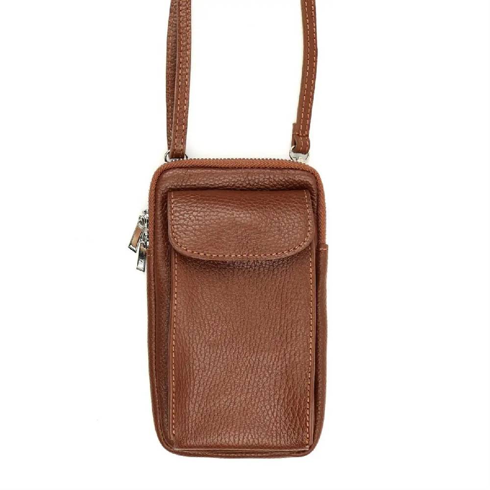 OBC Made in Italy Damen Leder Tasche Handytasche Umhängetasche Geldbörse Schultertasche Brieftasche Smartphone Geldtasche Ledertasche Crossbody Abendtasche Handy bis 6,5 Zoll Fabrikverkauf