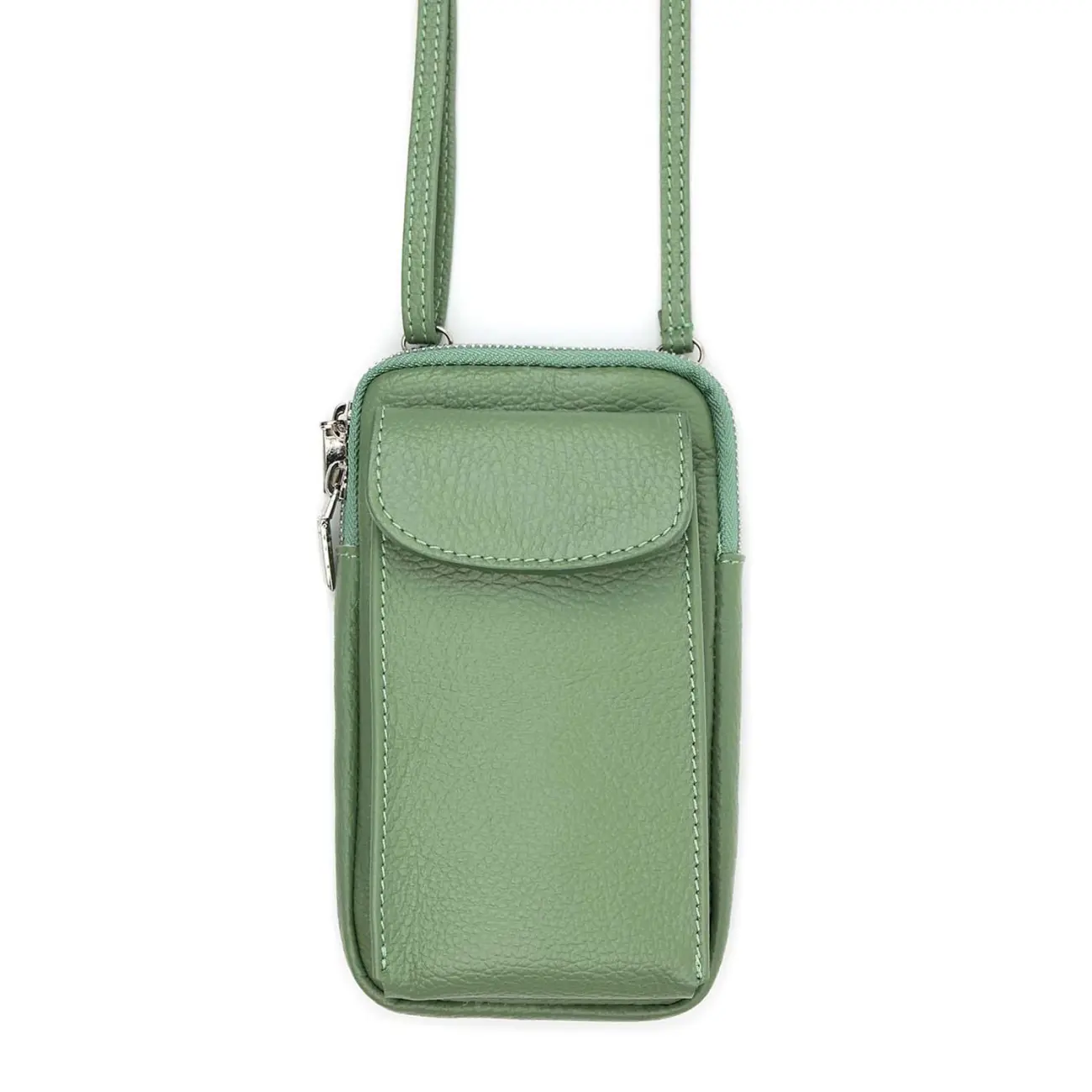 OBC Made in Italy Damen Leder Tasche Handytasche Umhängetasche Geldbörse Schultertasche Brieftasche Smartphone Geldtasche Ledertasche Crossbody Abendtasche Handy bis 6,5 Zoll Fabrikverkauf