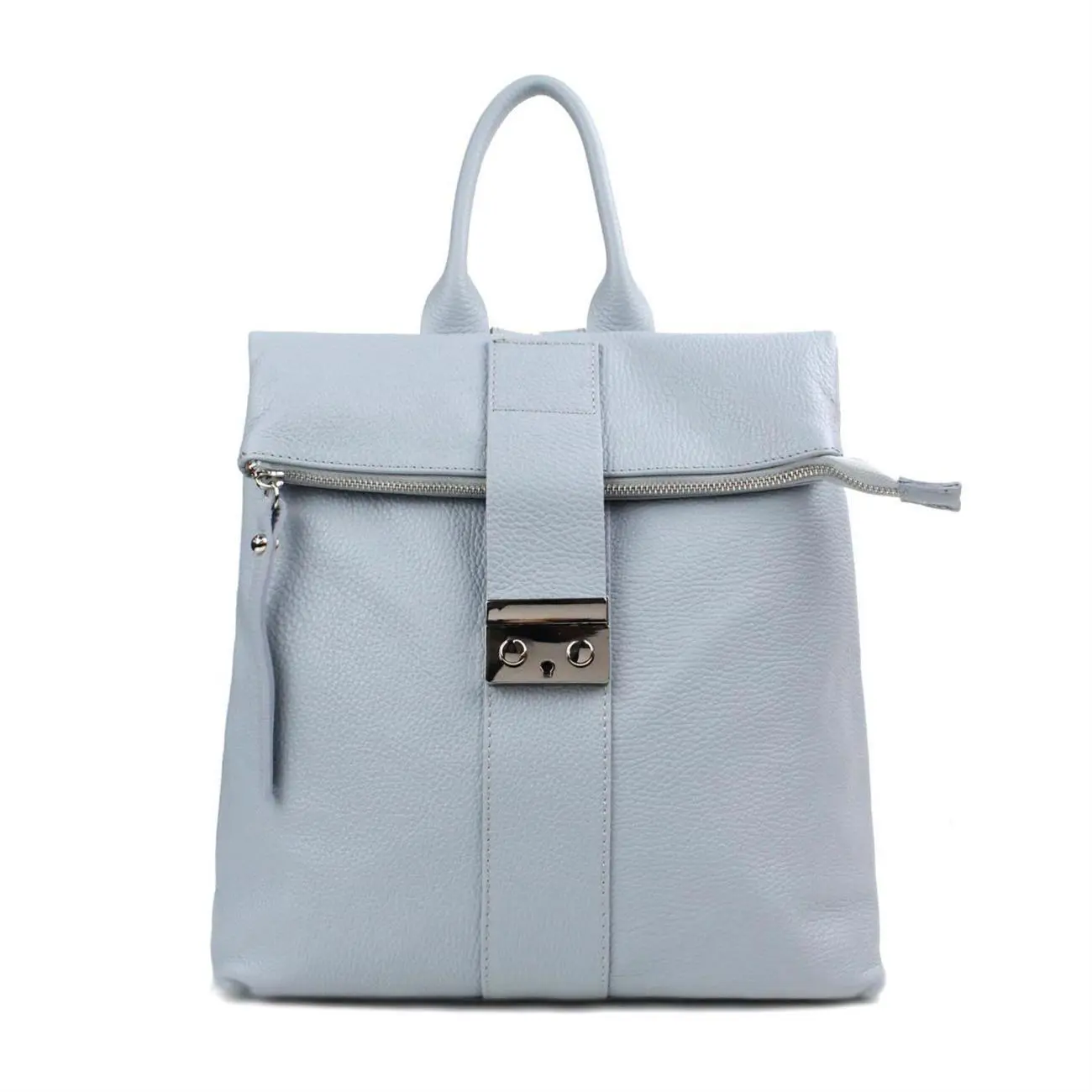 Made in Italy XL Damen Leder Roll Top Rucksack Cityrucksack Shopper Handtasche Schultertasche Ledertasche Freizeitrucksack Tasche Limitierter Zeitrabatt