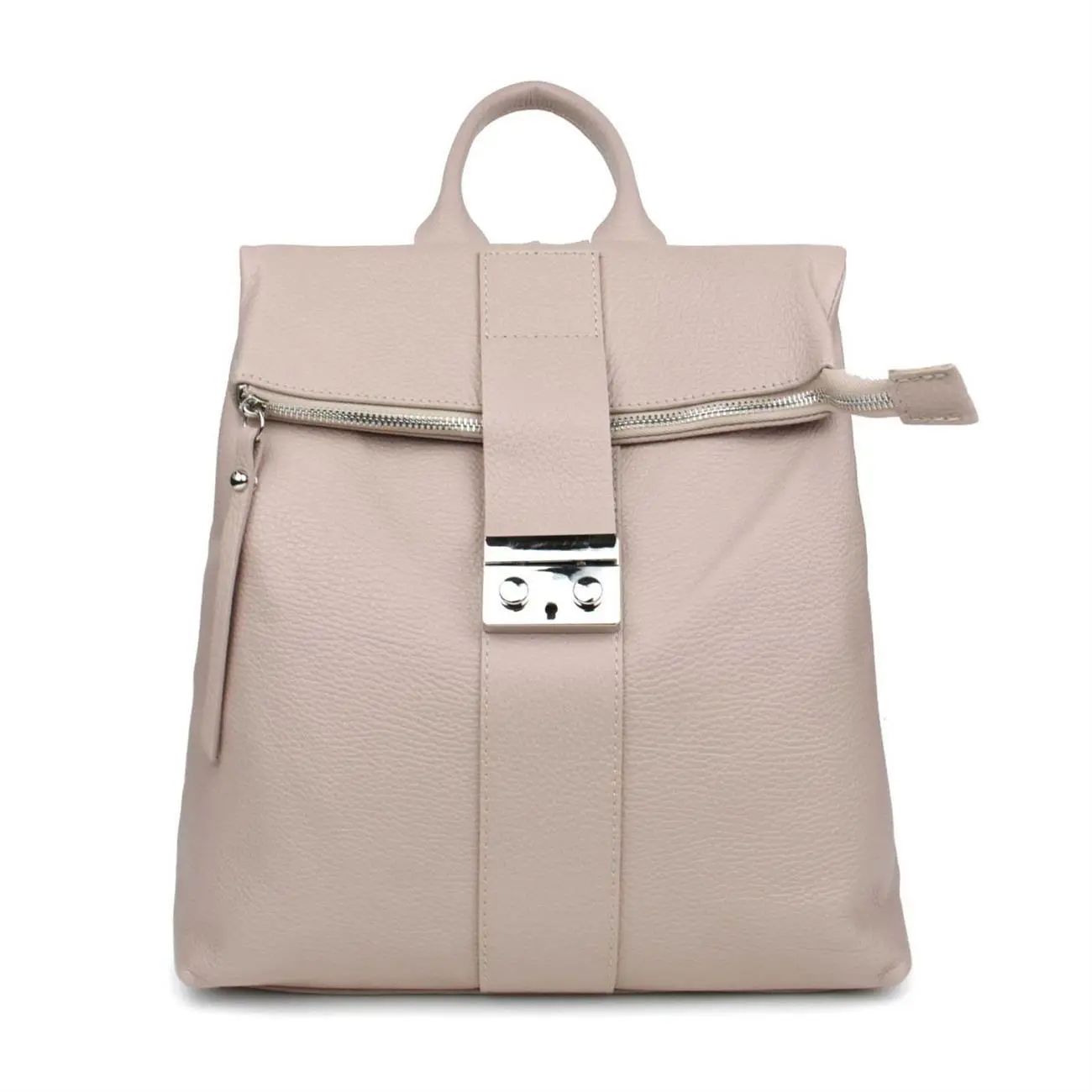 Made in Italy XL Damen Leder Roll Top Rucksack Cityrucksack Shopper Handtasche Schultertasche Ledertasche Freizeitrucksack Tasche Limitierter Zeitrabatt