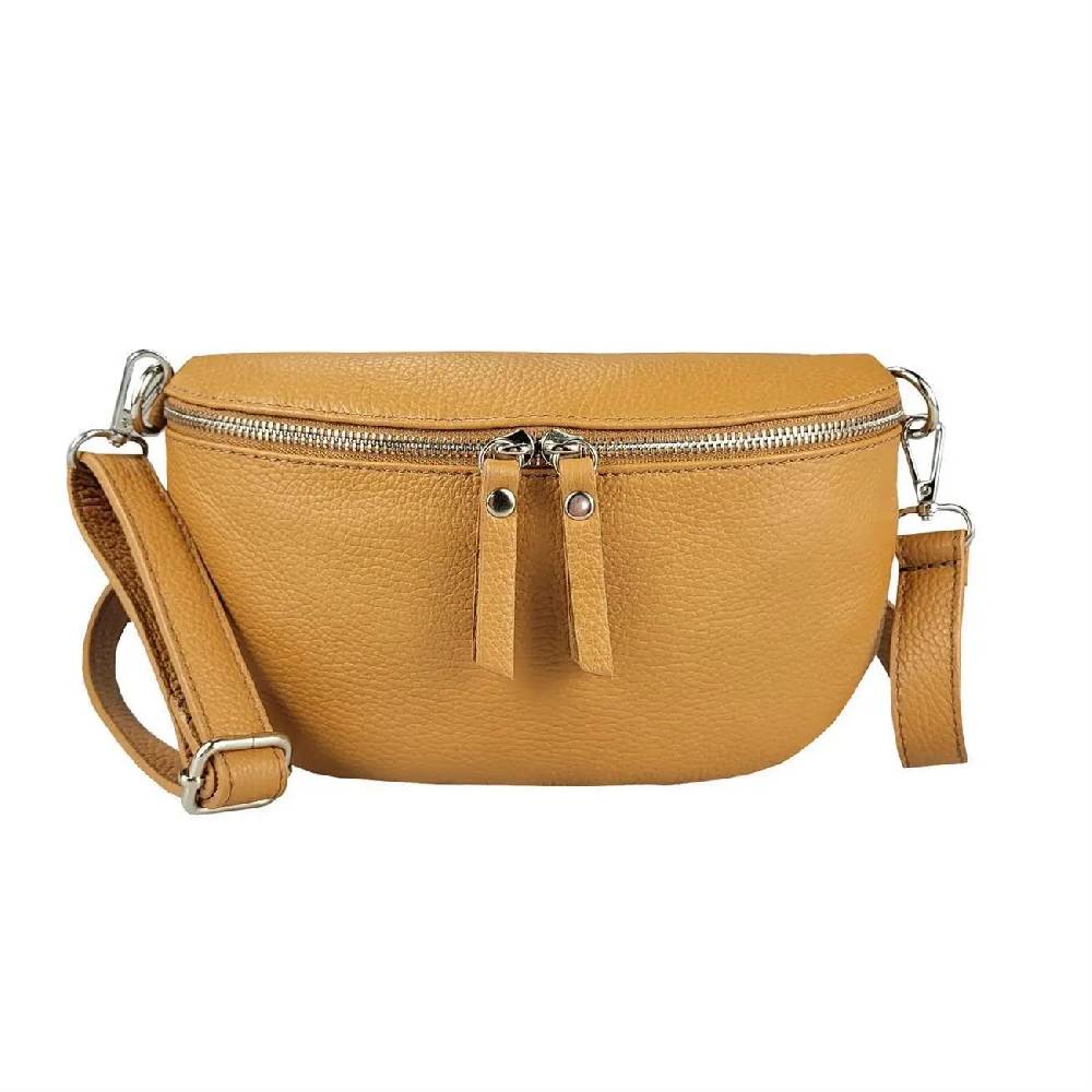 OBC Made in Italy Damen Leder Tasche Handytasche Gürteltasche Crossbody Hüfttasche Bauchtasche Umhängetasche Cross-Over Bodybag Schultertasche Kosmetiktasche Großer Ausverkauf