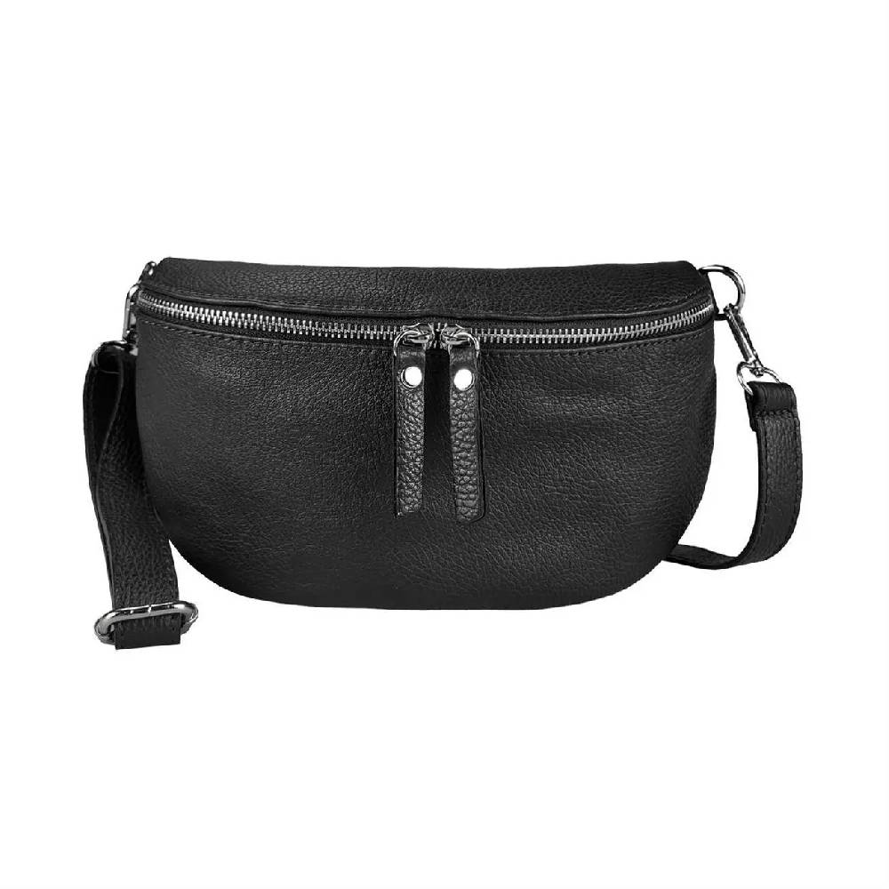 OBC Made in Italy Damen Leder Tasche Handytasche Gürteltasche Crossbody Hüfttasche Bauchtasche Umhängetasche Cross-Over Bodybag Schultertasche Kosmetiktasche Großer Ausverkauf