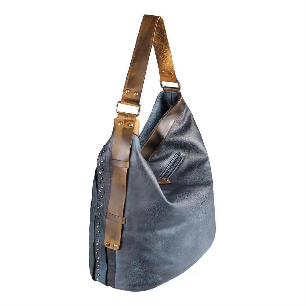 OBC DAMEN TASCHE HANDTASCHE Hobo Bag Schultertasche Nietentasche Shopper Strasssteine Umhängetasche Henkeltasche Beuteltasche Kunst-Leder Flash Sale
