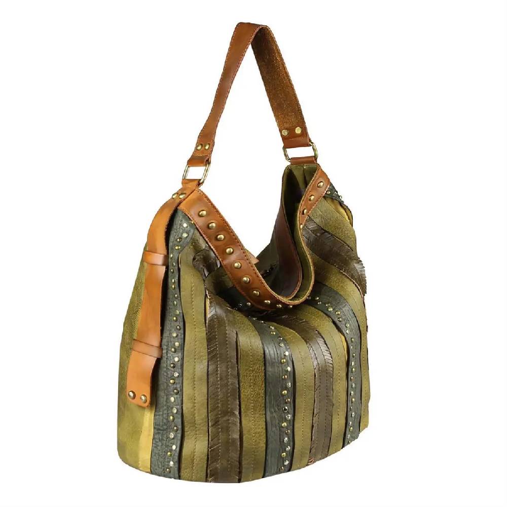 OBC DAMEN TASCHE HANDTASCHE Hobo Bag Schultertasche Nietentasche Shopper Strasssteine Umhängetasche Henkeltasche Beuteltasche Kunst-Leder Flash Sale