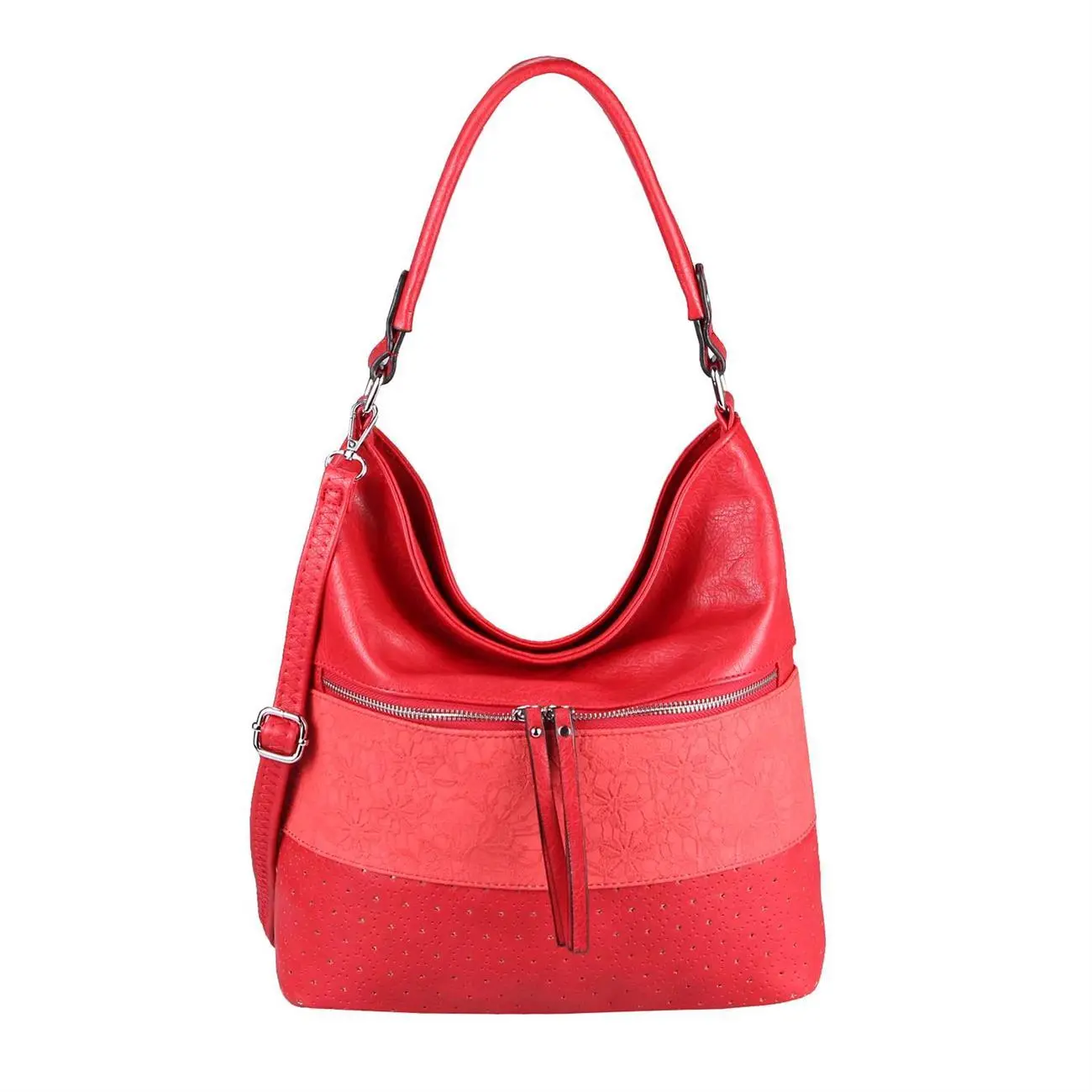 OBC Damen Tasche Blumen Shopper Tote Bag Handtasche Umhängetasche Schultertasche Beuteltasche Leder Optik Hobo Crossbody Weihnachtsangebot