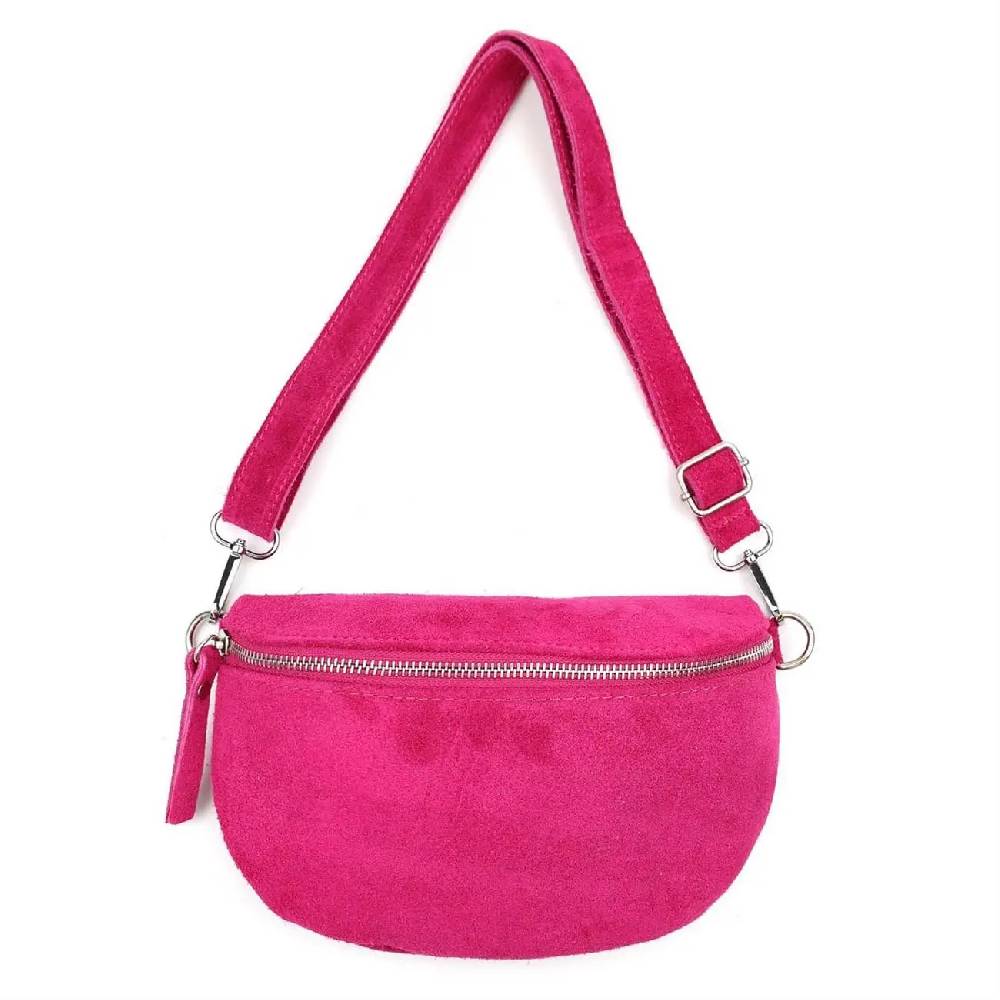 Made in Italy DAMEN LEDER TASCHE Gürteltasche Crossbody Hüfttasche Bauchtasche Umhängetasche Wildleder Brusttasche CrossOver Bodybag Schultertasche Handytasche Geldtasche Schminktasche Kosmetiktasche Vatertagsangebot
