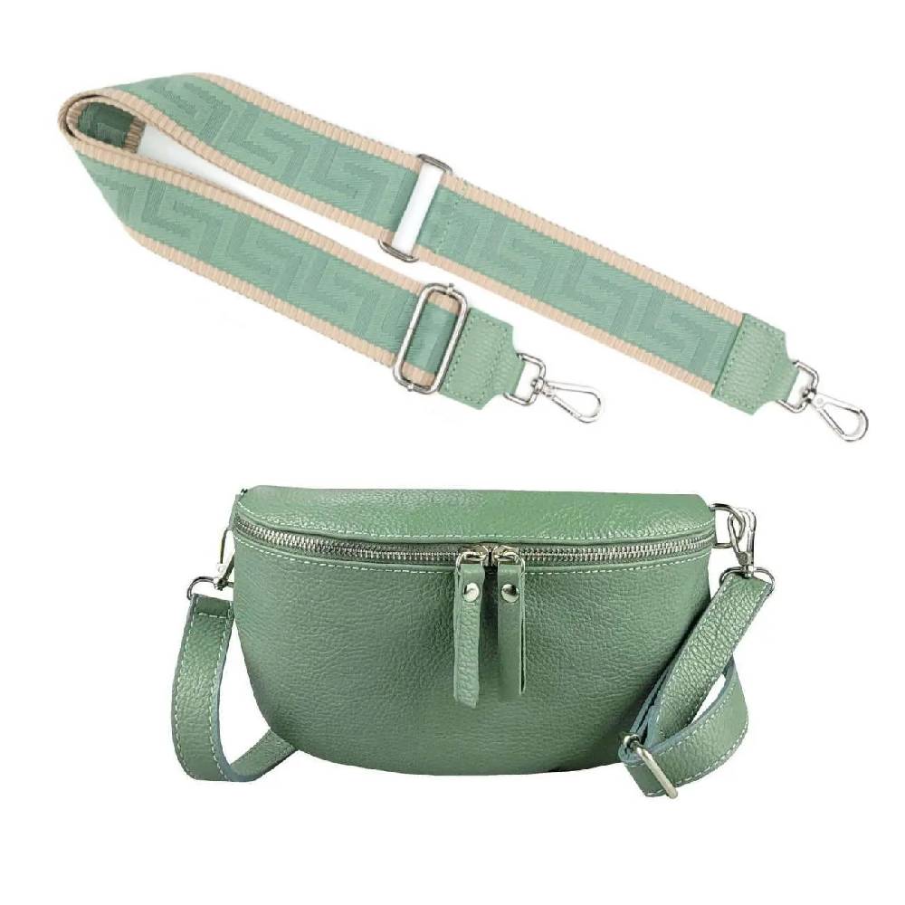 Made in Italy OBC DAMEN SET Gürteltasche + Schultergurt LEDER Crossbody Hüfttasche Bauchtasche Umhängetasche Brusttasche CrossOver Bodybag Schultertasche Handytasche Geldtasche Tasche Kosmetiktasche Valentinstagsangebot