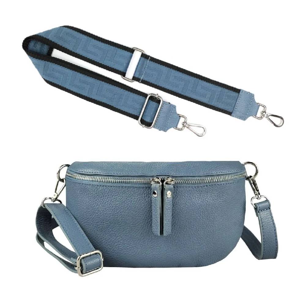 Made in Italy OBC DAMEN SET Gürteltasche + Schultergurt LEDER Crossbody Hüfttasche Bauchtasche Umhängetasche Brusttasche CrossOver Bodybag Schultertasche Handytasche Geldtasche Tasche Kosmetiktasche Valentinstagsangebot