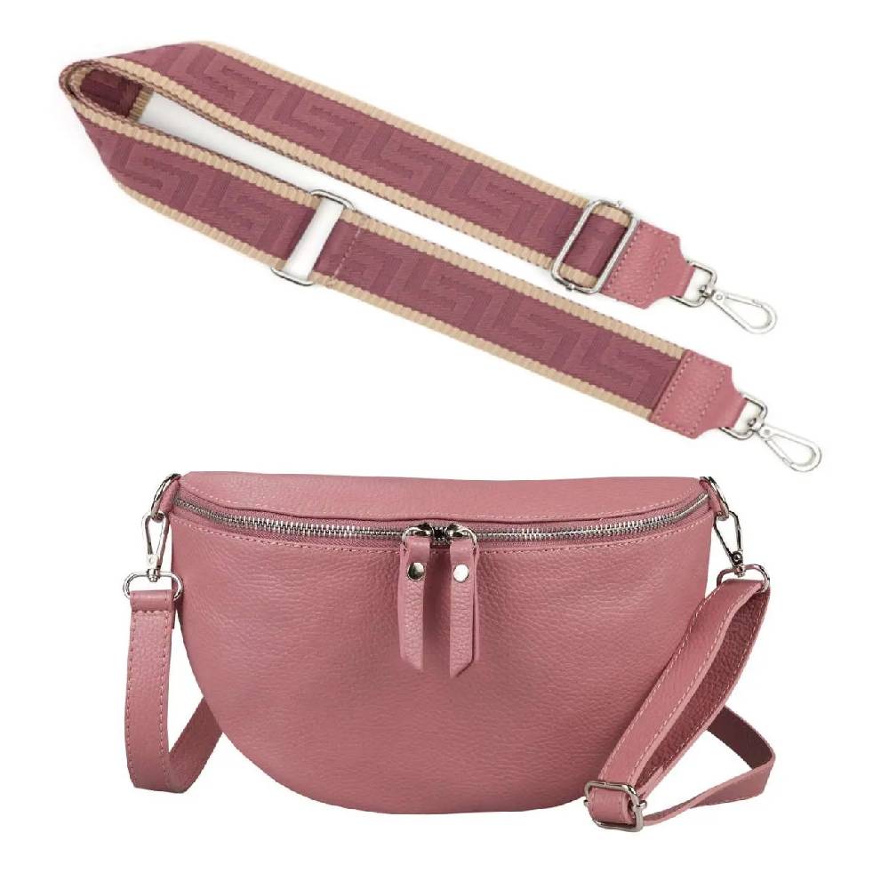 Made in Italy OBC DAMEN SET Gürteltasche + Schultergurt LEDER Crossbody Hüfttasche Bauchtasche Umhängetasche Brusttasche CrossOver Bodybag Schultertasche Handytasche Geldtasche Tasche Kosmetiktasche Valentinstagsangebot