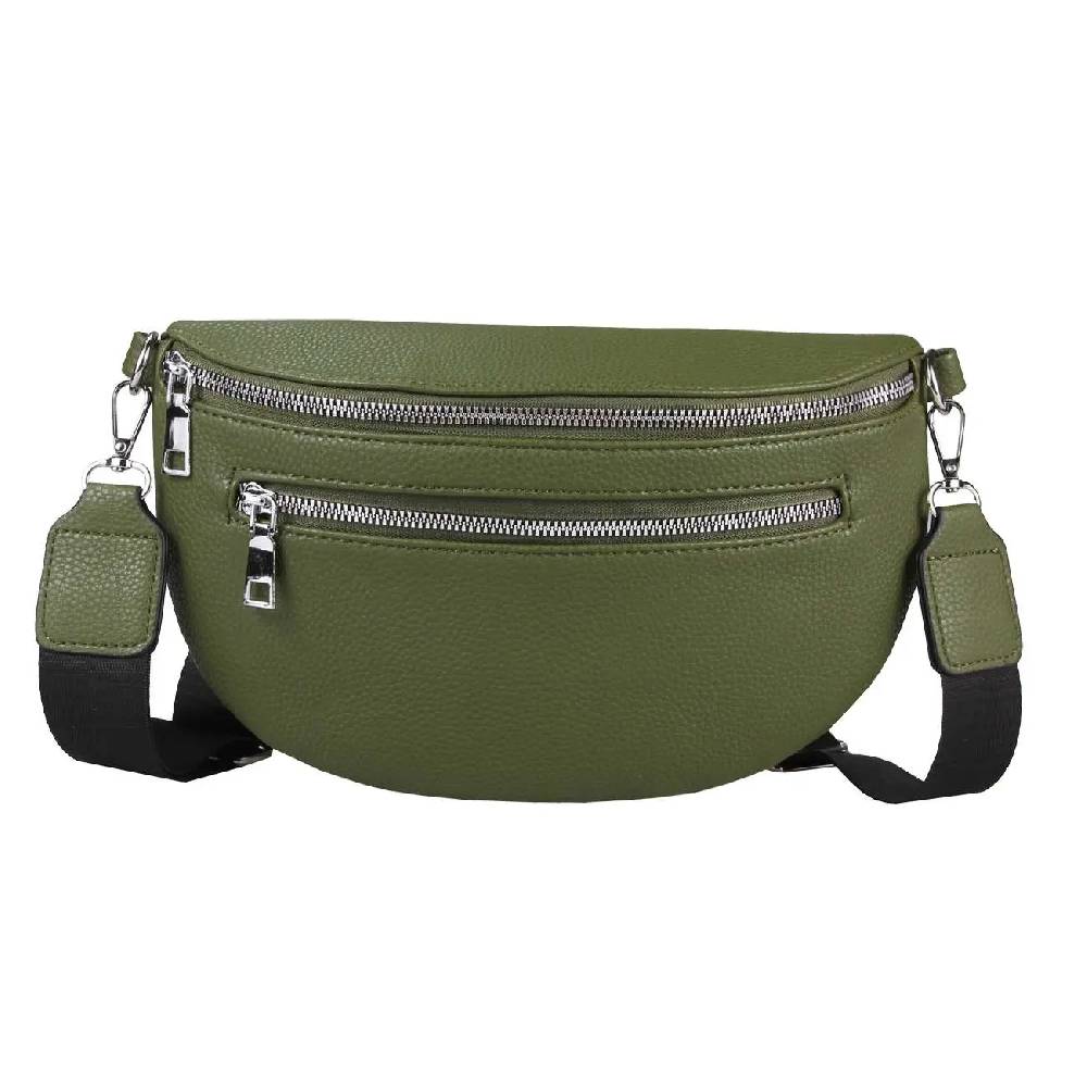 OBC Damen Tasche Gürteltasche Crossbody Leder Optik Hüfttasche Bauchtasche Umhängetasche Cross-Over Bodybag Schultertasche Handytasche Leder Optik Jubiläumsangebot