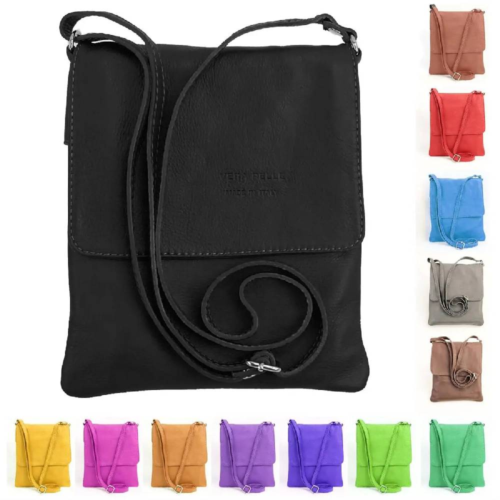 ital kleine Damen Leder Tasche Schultertasche CrossOver Umhängetasche Exklusive Angebote