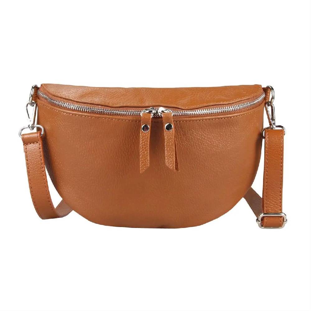 OBC Made in Italy Damen Leder Tasche Medium Handytasche Gürteltasche Crossbody Hüfttasche Bauchtasche Umhängetasche Cross-Over Bodybag Schultertasche Kosmetiktasche Saisonale Angebote