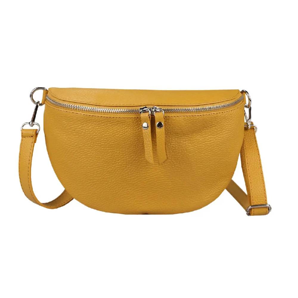 OBC Made in Italy Damen Leder Tasche Medium Handytasche Gürteltasche Crossbody Hüfttasche Bauchtasche Umhängetasche Cross-Over Bodybag Schultertasche Kosmetiktasche Saisonale Angebote