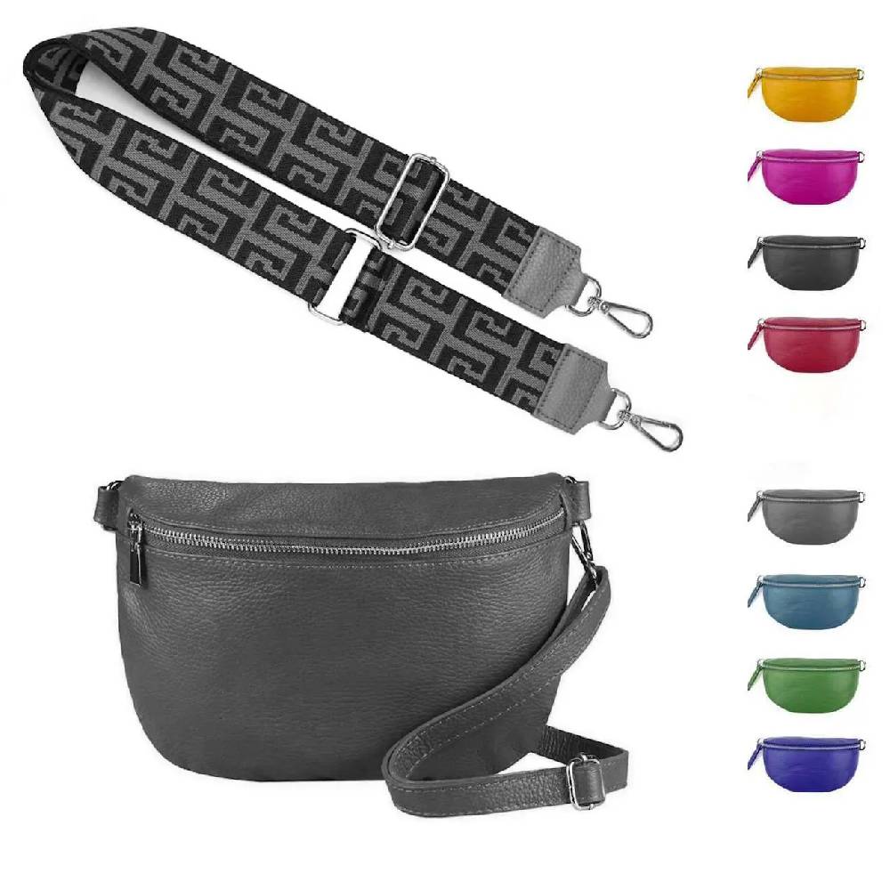 Made in Italy OBC DAMEN SET Gürteltasche + Schultergurt LEDER Crossbody Hüfttasche Bauchtasche Umhängetasche Brusttasche CrossOver Bodybag Schultertasche Handytasche Geldtasche Tasche Kosmetiktasche Tägliche Deals