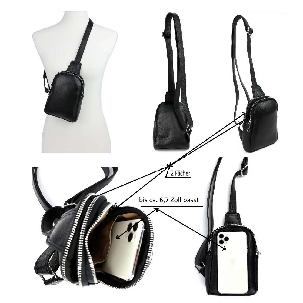 OBC MADE IN ITALY LEDER TASCHE Crossbody Bodybag Sling Rucksack Crossover Schultertasche Brusttasche Umhängetasche Bag damen herren unisex Sonderangebote