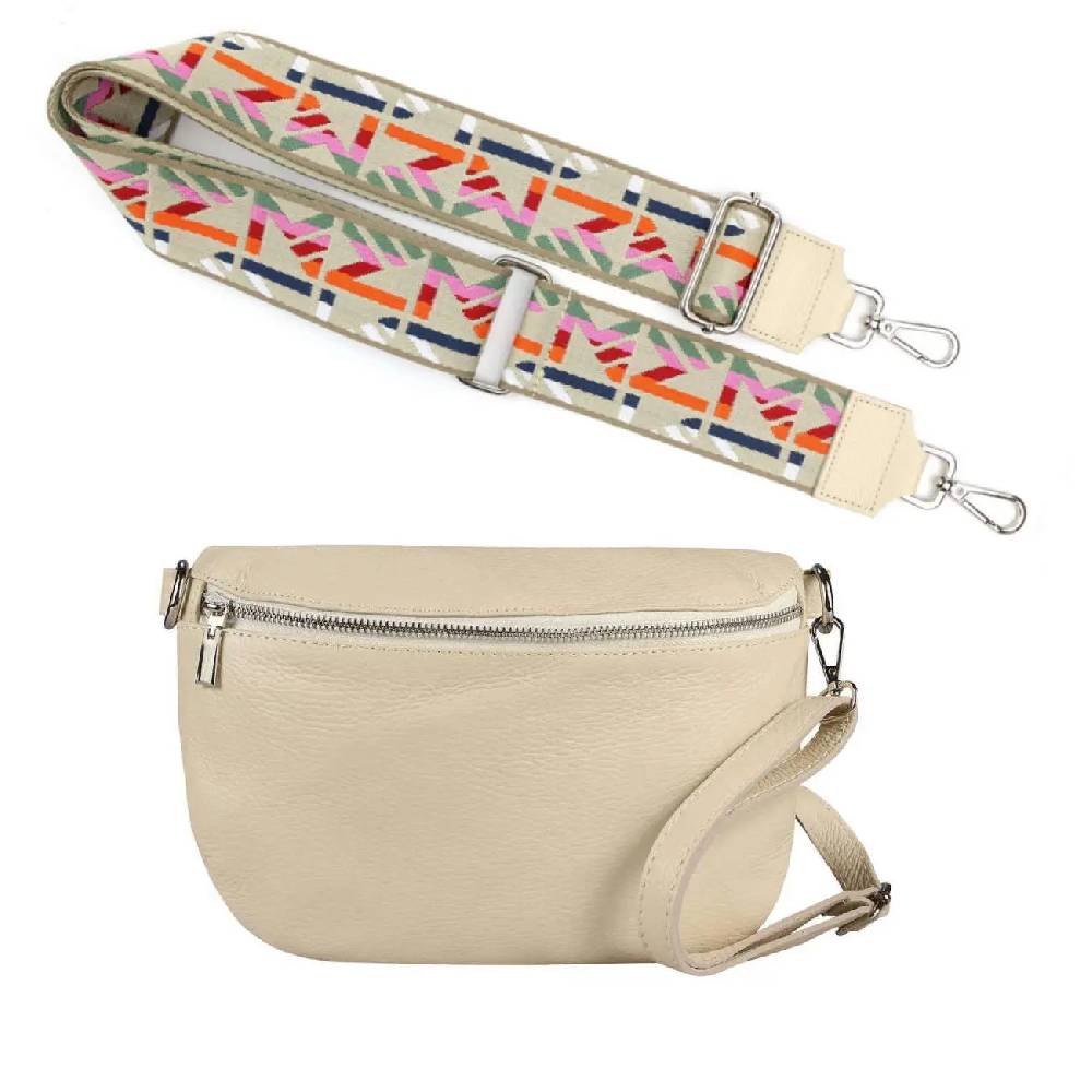Made in Italy OBC DAMEN SET Gürteltasche + Schultergurt LEDER Crossbody Hüfttasche Bauchtasche Umhängetasche Brusttasche CrossOver Bodybag Schultertasche Handytasche Tasche Wochenangebot