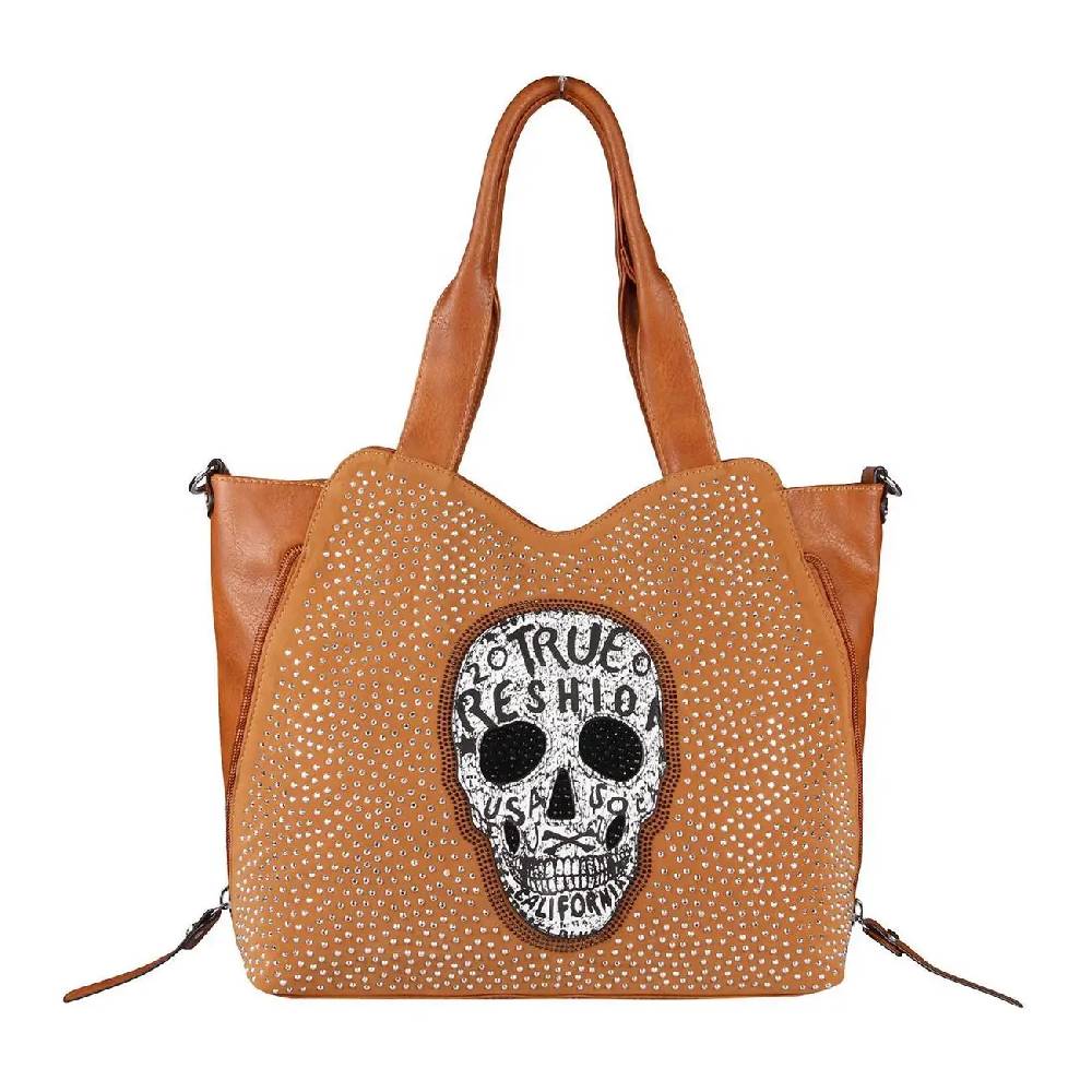 OBC XXL Damen Totenkopf Tasche Handtasche Skulls Shopper Beuteltasche Schultertasche Umhängetache Reisetasche Weekender Schädel Gothic Bag Zeitbegrenzte Promotion