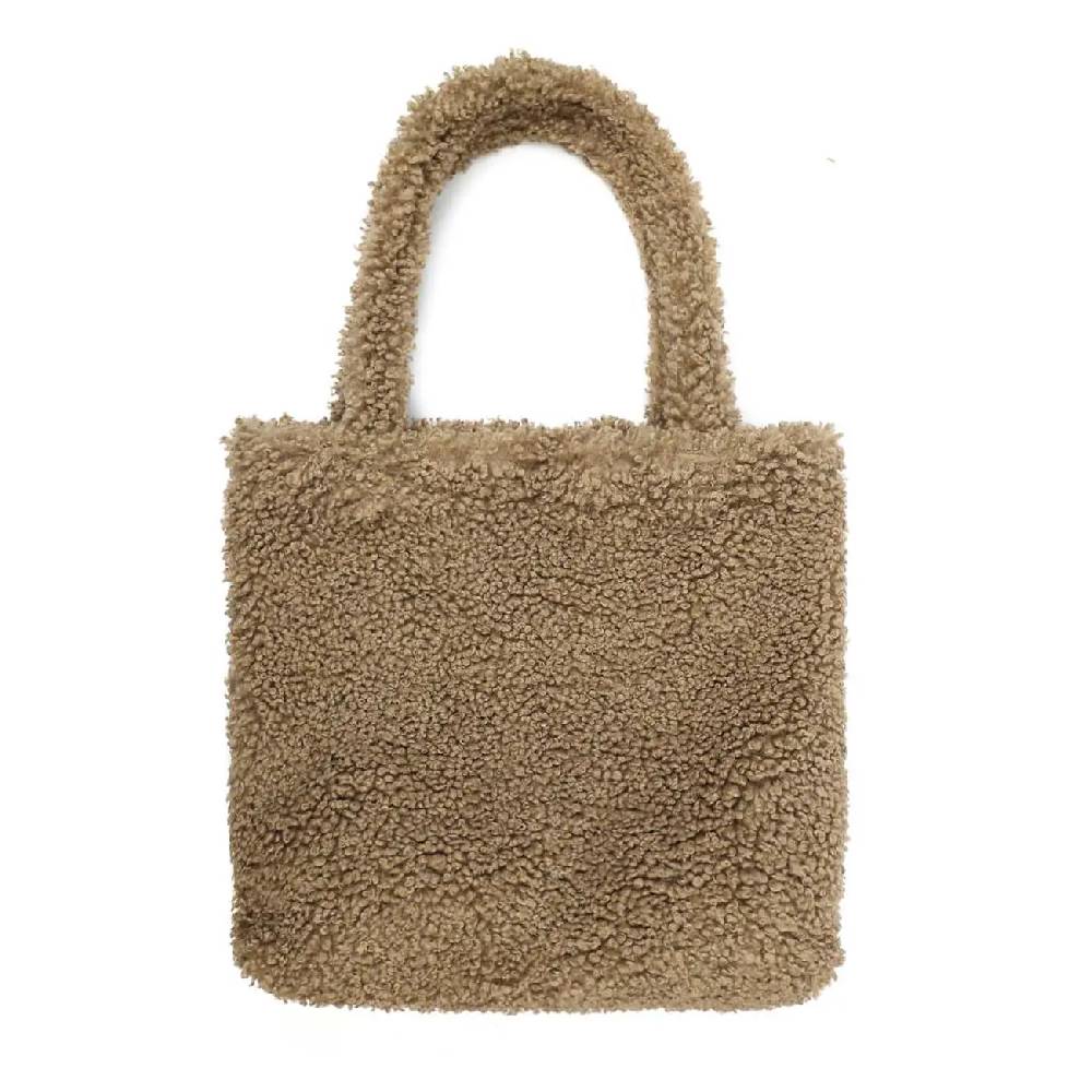 Made in Italy Damen Teddyfell Tasche Shopper Tote Bag Handtasche Plüsch Schultertasche Teddytasche Pelz Damentasche Felltasche Wintertasche Bis zu 60% Rabatt