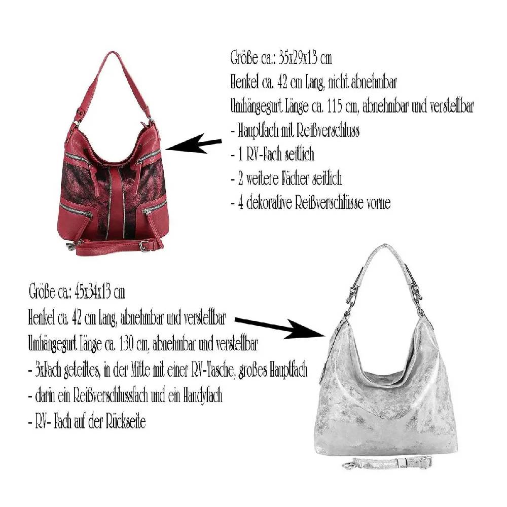 OBC DAMEN METALLIC TASCHE SHOPPER Hobo-Bag Henkeltasche Handtasche Schultertasche CROSS-OVER Umhängetasche Beuteltasche Bis zu 65% Rabatt