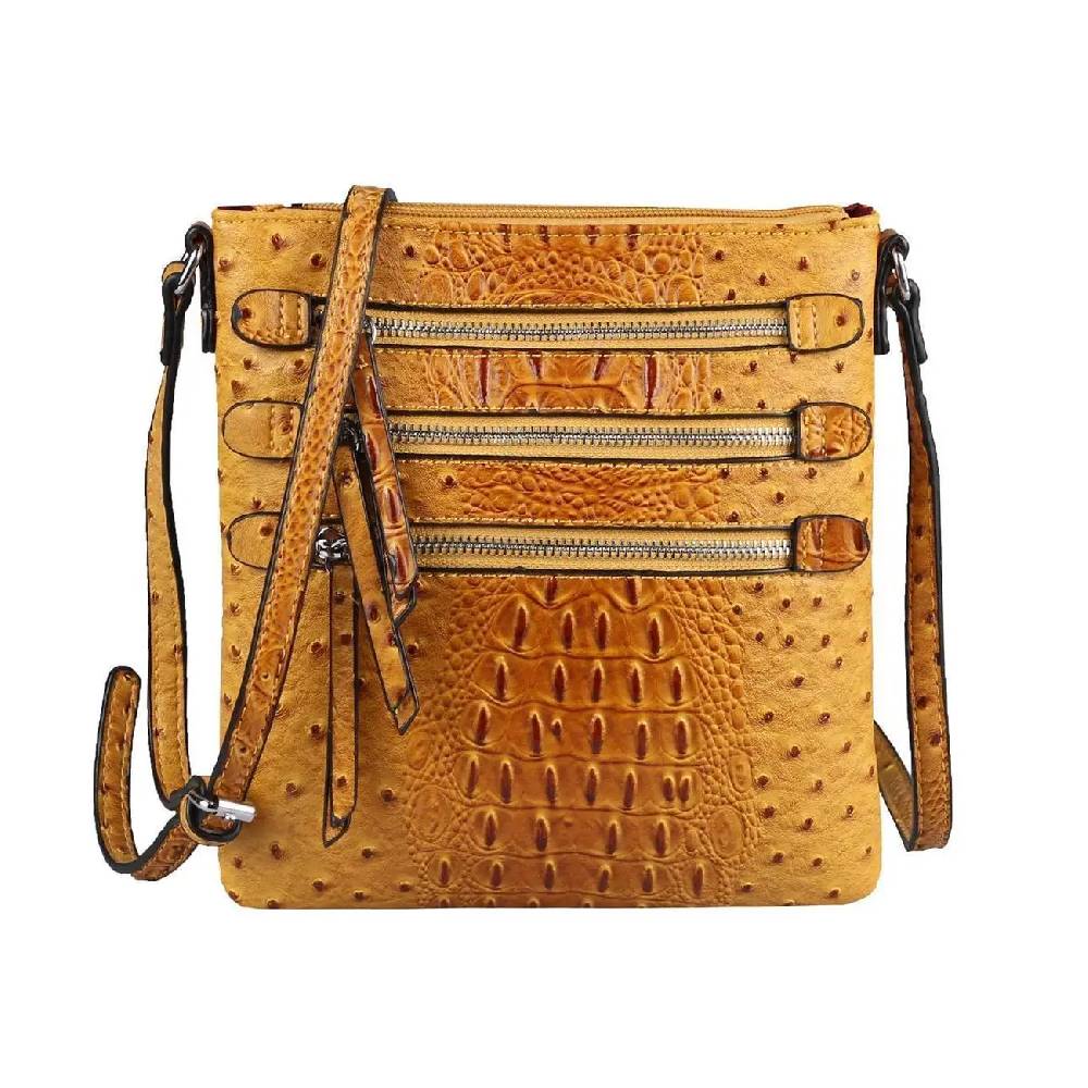OBC Damen Tasche Kroko-Strauss Optik Schultertasche Umhängetasche Crossbody Bag Nur für heute