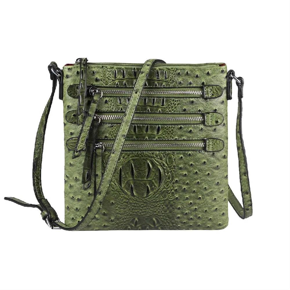 OBC Damen Tasche Kroko-Strauss Optik Schultertasche Umhängetasche Crossbody Bag Nur für heute