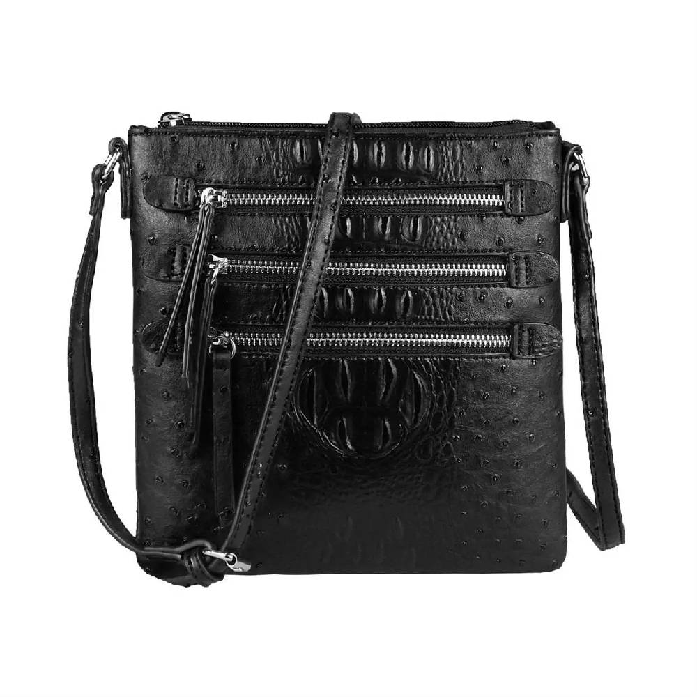 OBC Damen Tasche Kroko-Strauss Optik Schultertasche Umhängetasche Crossbody Bag Nur für heute