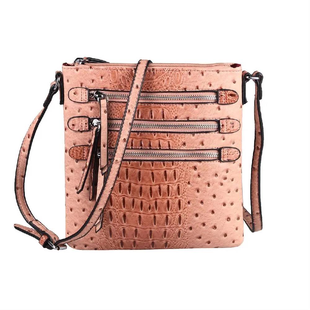 OBC Damen Tasche Kroko-Strauss Optik Schultertasche Umhängetasche Crossbody Bag Nur für heute