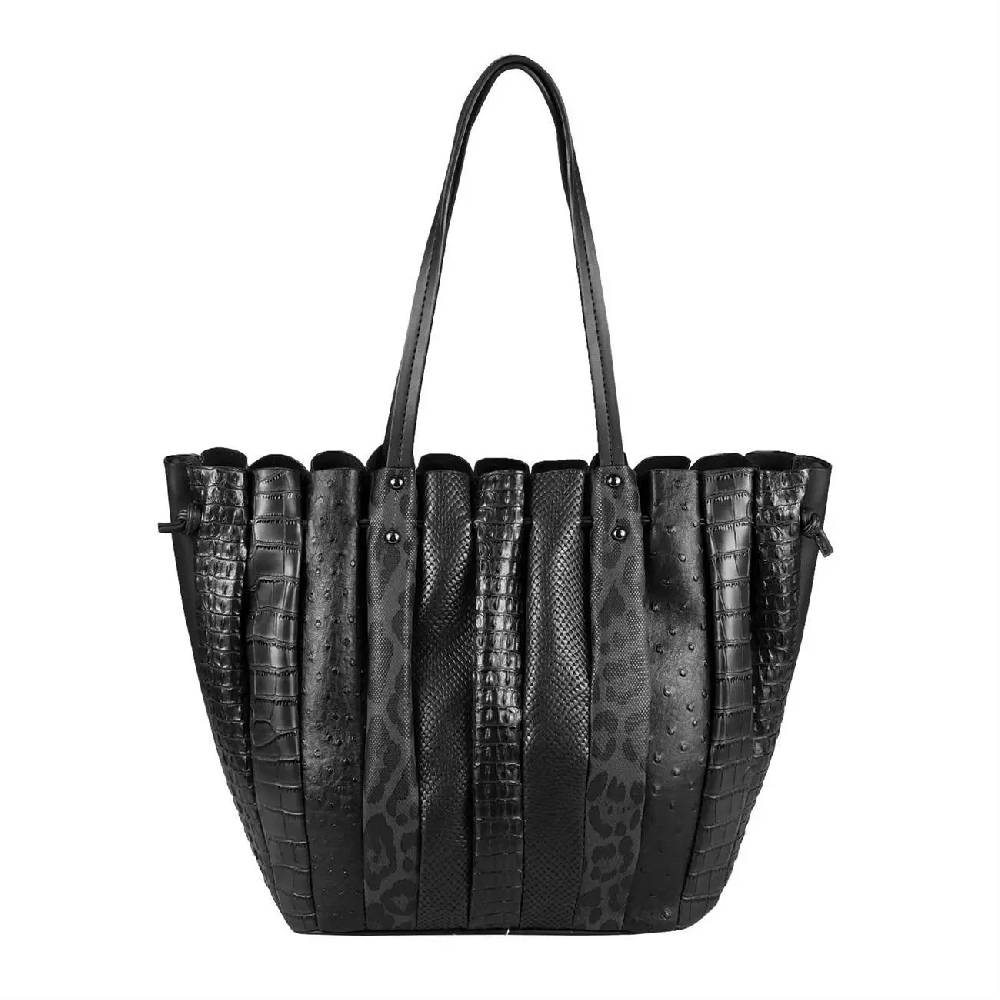 OBC XXL DAMEN TASCHE Shopper Handtasche Arbeit Bag Umhängetasche Schultertasche Leder Optik Kroko Strauß Leoparden Print Bis zu 55% Rabatt