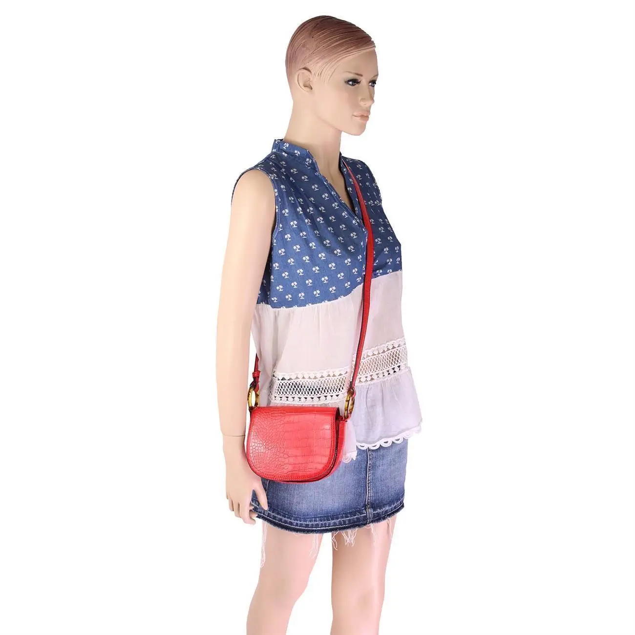 DAMEN TASCHE Kroko Crossbody Umhängetasche Schultertasche Bodybag Shopper Leder Optik CrossOver Nur noch ein Tag übrig